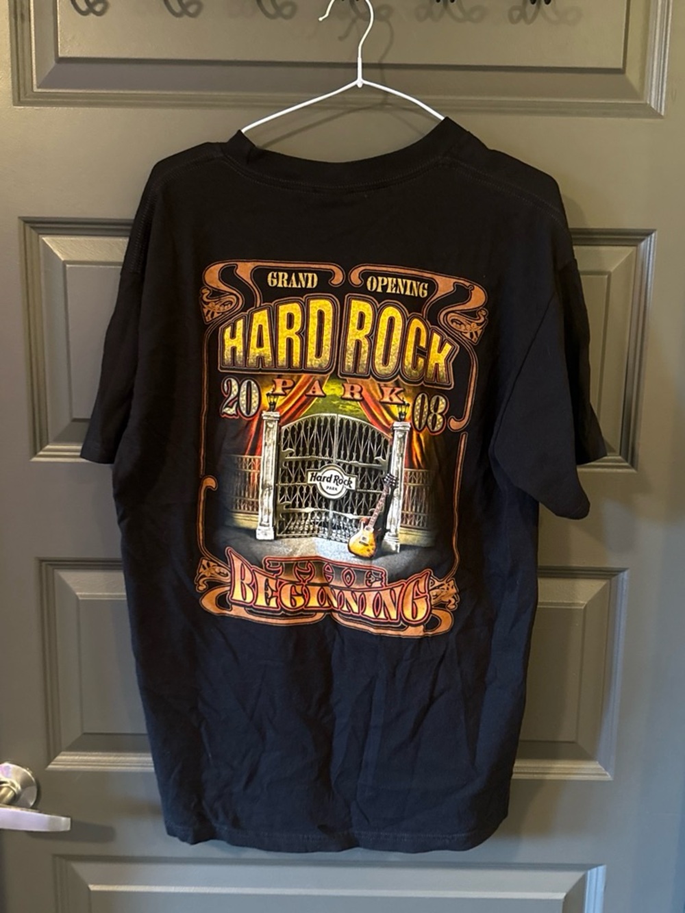 Rare Vintage 2008 Hard Rock Park Grand Opening T-Shirt Black Men's L
